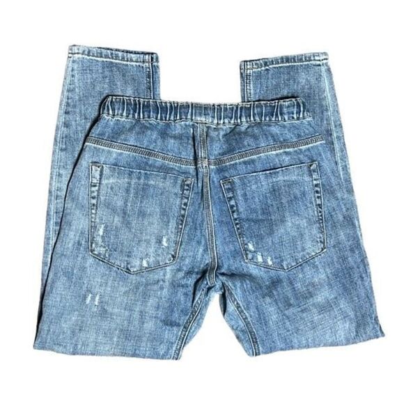 One Teaspoon Denim Joggers Boyfriend Fit Distressed Drawstring Waist X Small - Picture 3 of 4